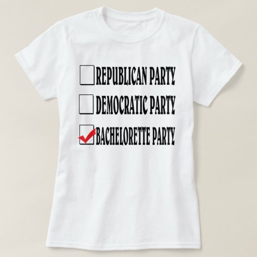 Vrijgezellenfeest. T-shirt (Design voorkant)