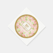 Vrijgezellenfeest Table Decor Waterverf Rose Bouqu Servetten (Hoek)