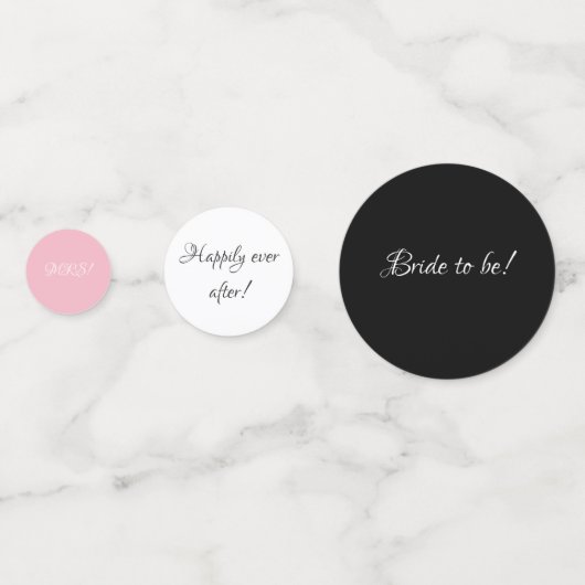 Vrijgezellenfeest tafel confetti (Achterkanten)