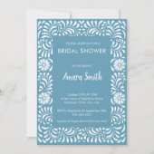 VRIJGEZELLENFEEST TALAVERA BLUE FLOWERS Invitation Kaart (Voorkant)