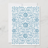 VRIJGEZELLENFEEST TALAVERA BLUE FLOWERS Invitation Kaart (Achterkant)