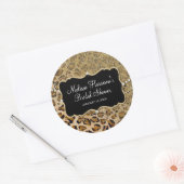 Vrijgezellenfeest Tan Gold Leopard Dierenprint Ronde Sticker (Envelop)