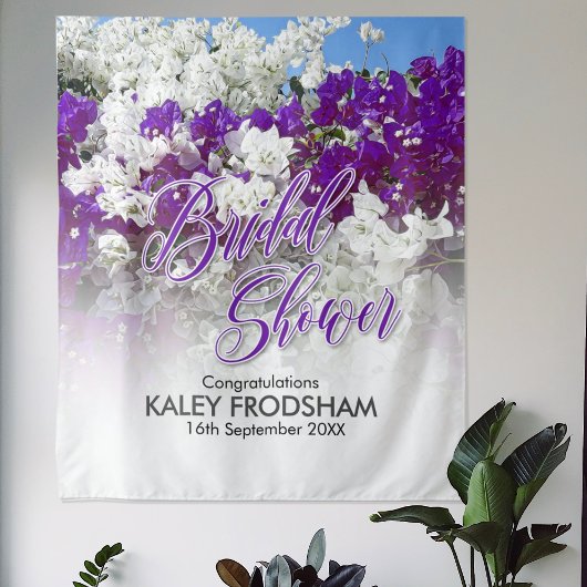 Vrijgezellenfeest Tapestry in Wit & Paarse Wandkleed