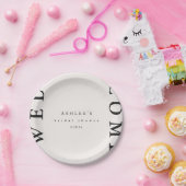 Vrijgezellenfeest Taupe en Black Typografie Welkom Papieren Bordje (Feest)