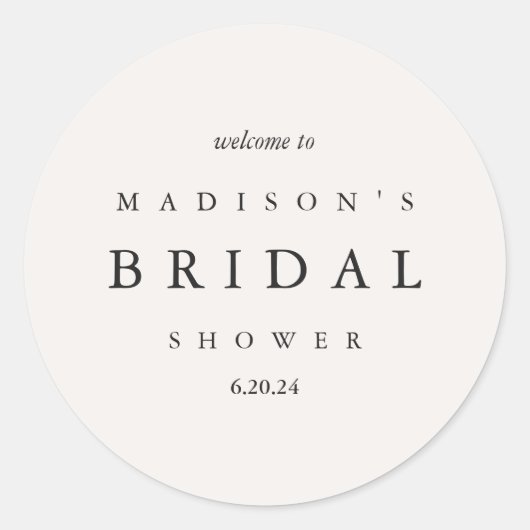 Vrijgezellenfeest Taupe en Black Typografie Welkom Ronde Sticker (Voorkant)