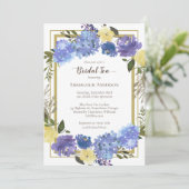 Vrijgezellenfeest Tea Carolina Classic Blauw Bloem Kaart (Staand voorkant)