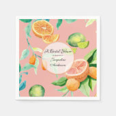 Vrijgezellenfeest Tea Citrus Coral Sinaasappel Lem Servetten (Voorkant)