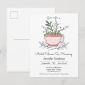 Vrijgezellenfeest Tea grillige Hand getrokken Tea Uitnodiging Briefkaart (Voorkant / Achterkant)