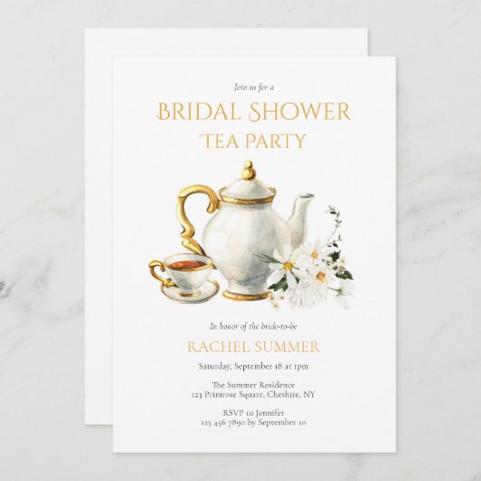  Vrijgezellenfeest Tea-partij Kaart (Voorkant / Achterkant)