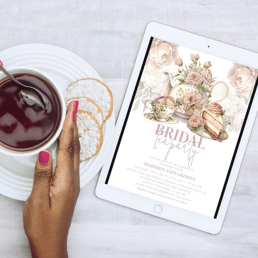 Vrijgezellenfeest Tea Party Bloemen Elegant Kaart