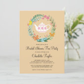 Vrijgezellenfeest Tea Party Bloemen Vlinder Krans Kaart (Staand voorkant)