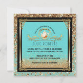 vrijgezellenfeest Tea Party Blue Gold Kaart (Voorkant)