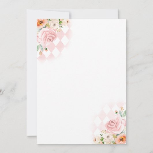 Vrijgezellenfeest Tea Party Blush roze and Gold Fl Kaart (Achterkant)