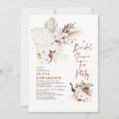 Vrijgezellenfeest Tea Party Boho Terracotta Floral Kaart (Voorkant)