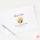 Vrijgezellenfeest Tea Party Bourgondië Floral Dank Ronde Sticker (Envelop)