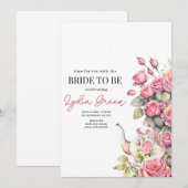 Vrijgezellenfeest Tea Party Bruids Tea Party Bloem Kaart (Voorkant / Achterkant)