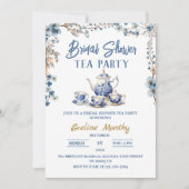 Vrijgezellenfeest Tea Party Delfts Blauw Bloemen b Kaart (Voorkant)