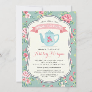 Vrijgezellenfeest Tea Party Elegant Floral Kaart