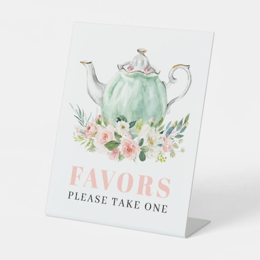 Vrijgezellenfeest Tea Party Favor Pedestal Sign Reclamebord Met Voetstuk (Voorkant)