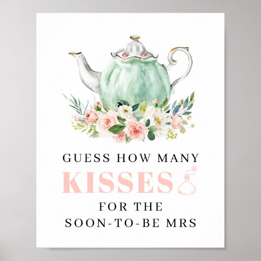 Vrijgezellenfeest Tea Party Favor Sign Poster (Voorkant)