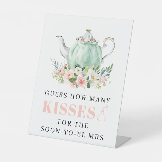 Vrijgezellenfeest Tea Party Favor Sign Reclamebord Met Voetstuk (Voorkant)