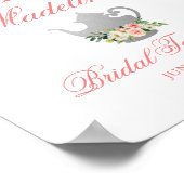 Vrijgezellenfeest Tea Party Floral roze Silver Wel Poster (Hoek)