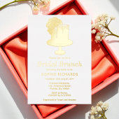 Vrijgezellenfeest Tea Party Gold Foil Uitnodiging