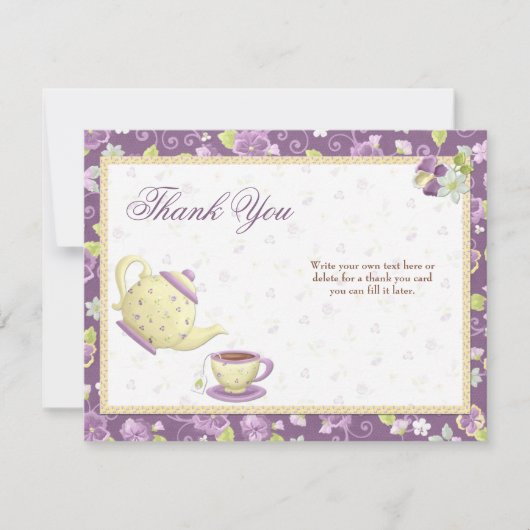 vrijgezellenfeest Tea Party - Hartelijk dank Bedankkaart (Voorkant)