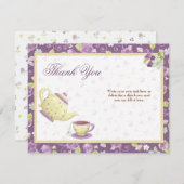 vrijgezellenfeest Tea Party - Hartelijk dank Bedankkaart (Voorkant / Achterkant)