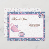 vrijgezellenfeest Tea Party - Hartelijk dank Bedankkaart (Voorkant / Achterkant)