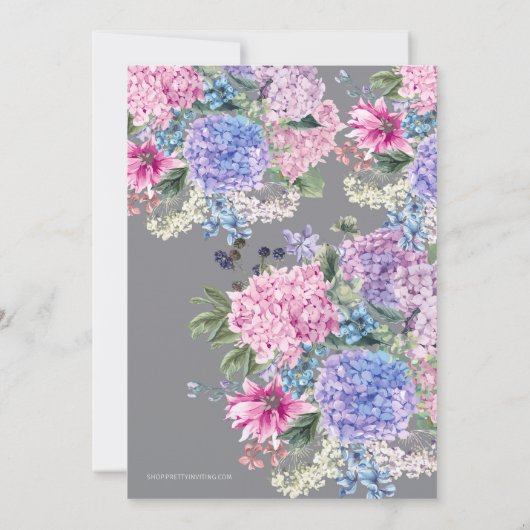 Vrijgezellenfeest Tea Party Invitation and Hydrang Kaart (Achterkant)