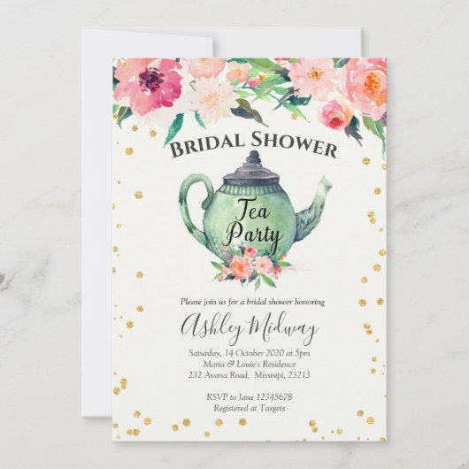 vrijgezellenfeest Tea Party Invitation Kaart (Voorkant)