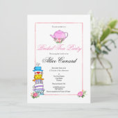 Vrijgezellenfeest Tea Party Invitation Kaart (Staand voorkant)