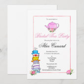 Vrijgezellenfeest Tea Party Invitation Kaart (Voorkant / Achterkant)