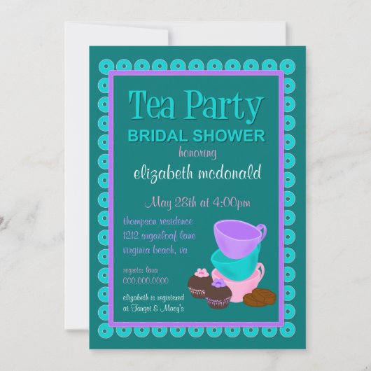 vrijgezellenfeest Tea Party Invitation Kaart (Voorkant)