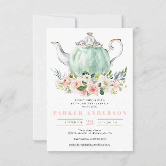 Vrijgezellenfeest Tea Party Invitation Kaart (Voorkant)