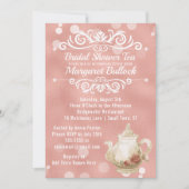 vrijgezellenfeest Tea Party Invitation Roos Gold Kaart (Voorkant)