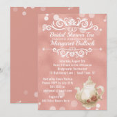 vrijgezellenfeest Tea Party Invitation Roos Gold Kaart (Voorkant / Achterkant)