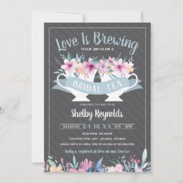Vrijgezellenfeest Tea Party Invitation with Flower Kaart