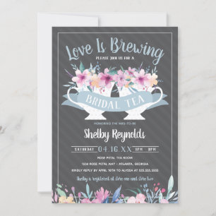 Vrijgezellenfeest Tea Party Invitation with Flower Kaart