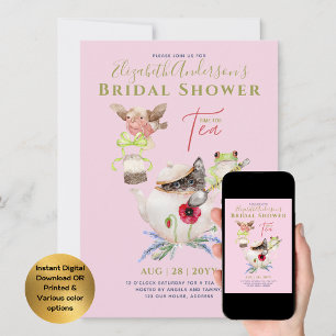 Vrijgezellenfeest Tea Party Invitations Cute Fun Kaart