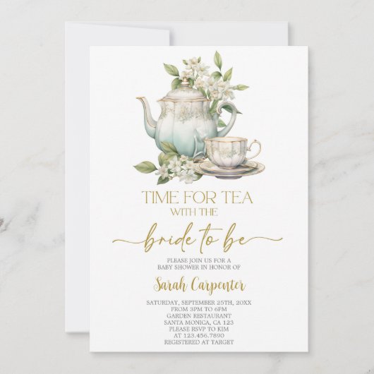 Vrijgezellenfeest Tea Party Kaart (Voorkant)