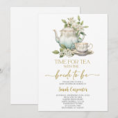 Vrijgezellenfeest Tea Party Kaart (Voorkant / Achterkant)