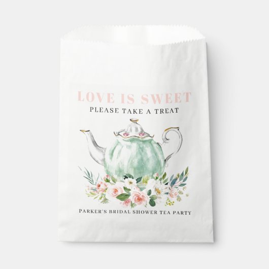 Vrijgezellenfeest Tea Party Love is Sweet Favor Ba Bedankzakje (Voorkant)