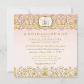 Vrijgezellenfeest Tea Party Luncheon Roze Gouden G Kaart (Achterkant)