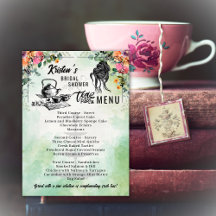Vrijgezellenfeest Tea Party Menu Kaart