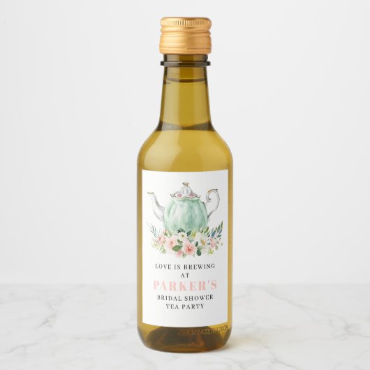 Vrijgezellenfeest Tea Party Mini wijnlabels Wijn Etiket (Voorkant)