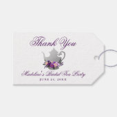 Vrijgezellenfeest Tea Party Paarse Violet Dank u Cadeaulabel (Voorkant (Horizontaal))