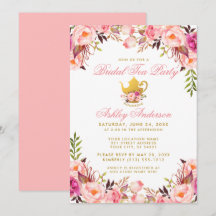 Vrijgezellenfeest Tea Party Pink Floral Gold