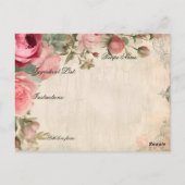 Vrijgezellenfeest Tea Party Recept Blauw Roos Bloe Briefkaart (Achterkant)